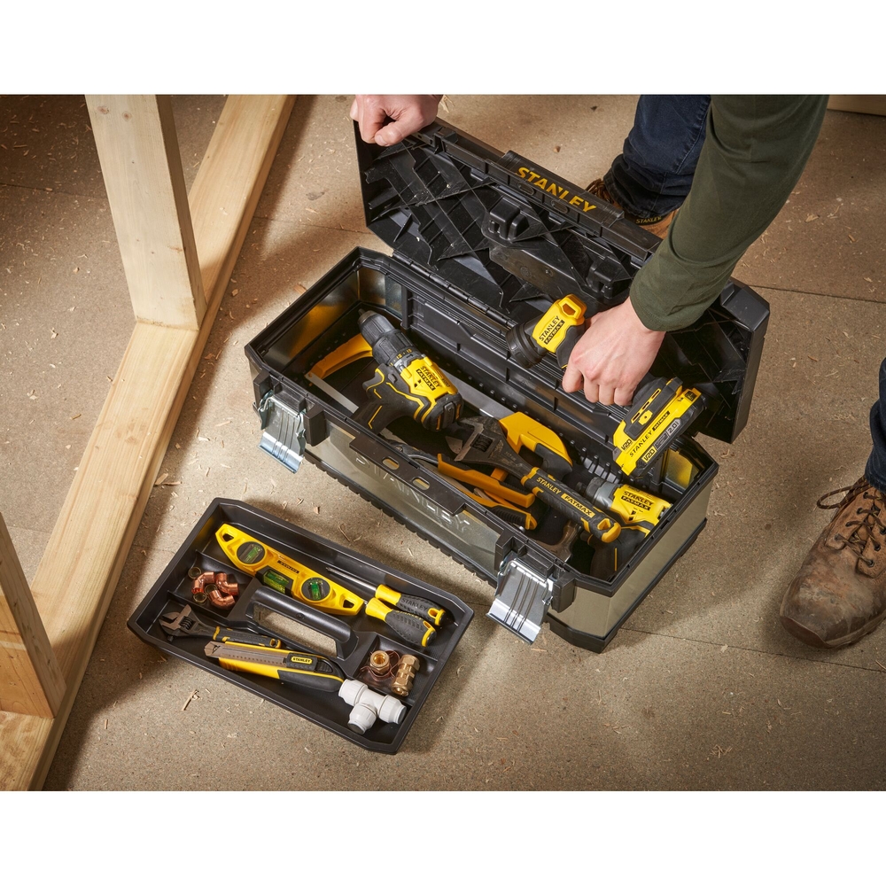 Boite à outils bi-matière galvanisée 59 cm  - 1-95-619 - STANLEY