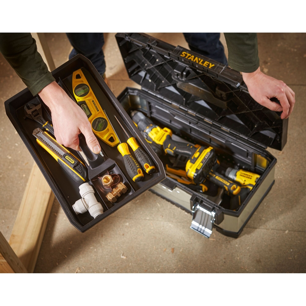 Boite à outils bi-matière galvanisée 59 cm  - 1-95-619 - STANLEY