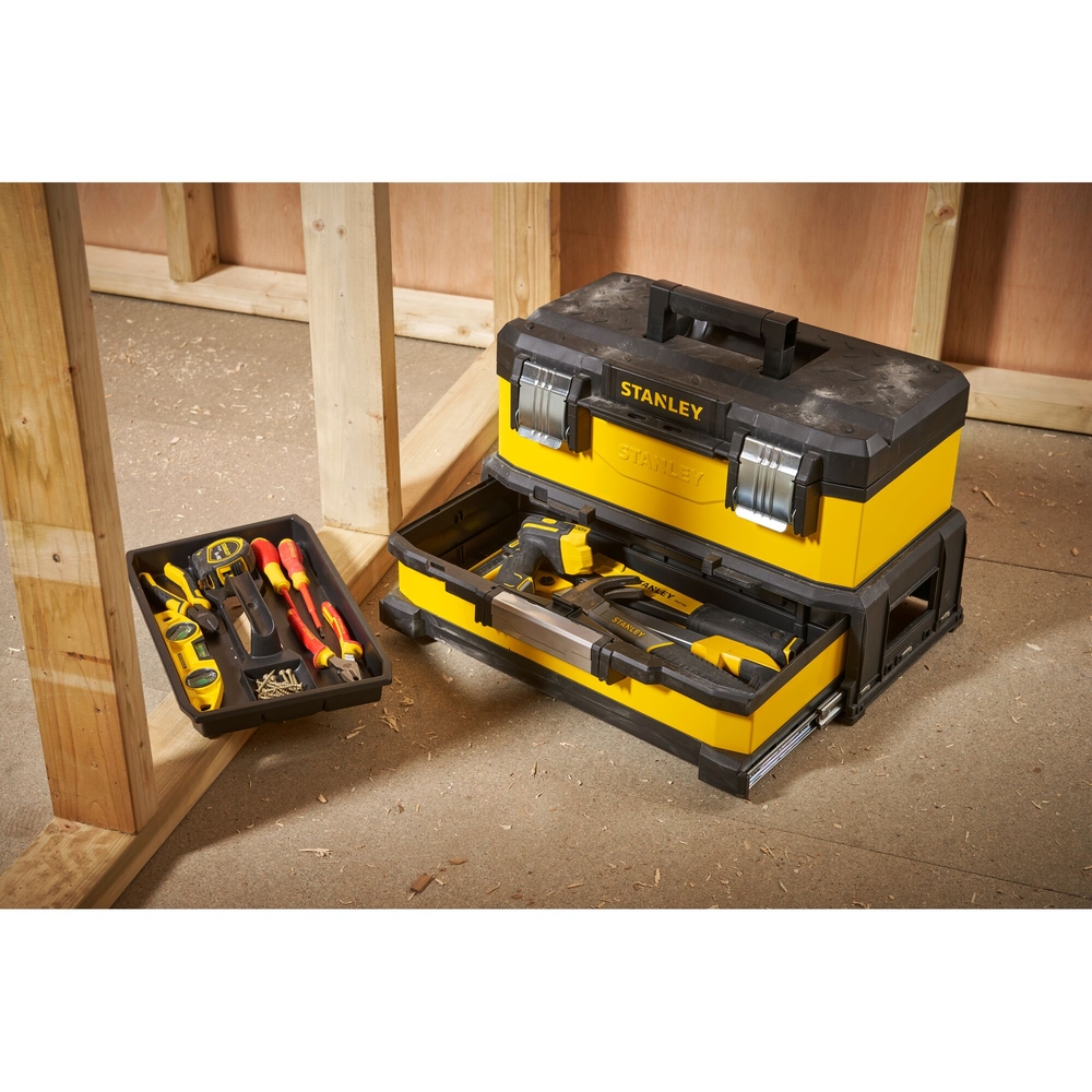 Boite à outils à tiroir bi-matière jaune 51 cm - 1-95-829 - STANLEY