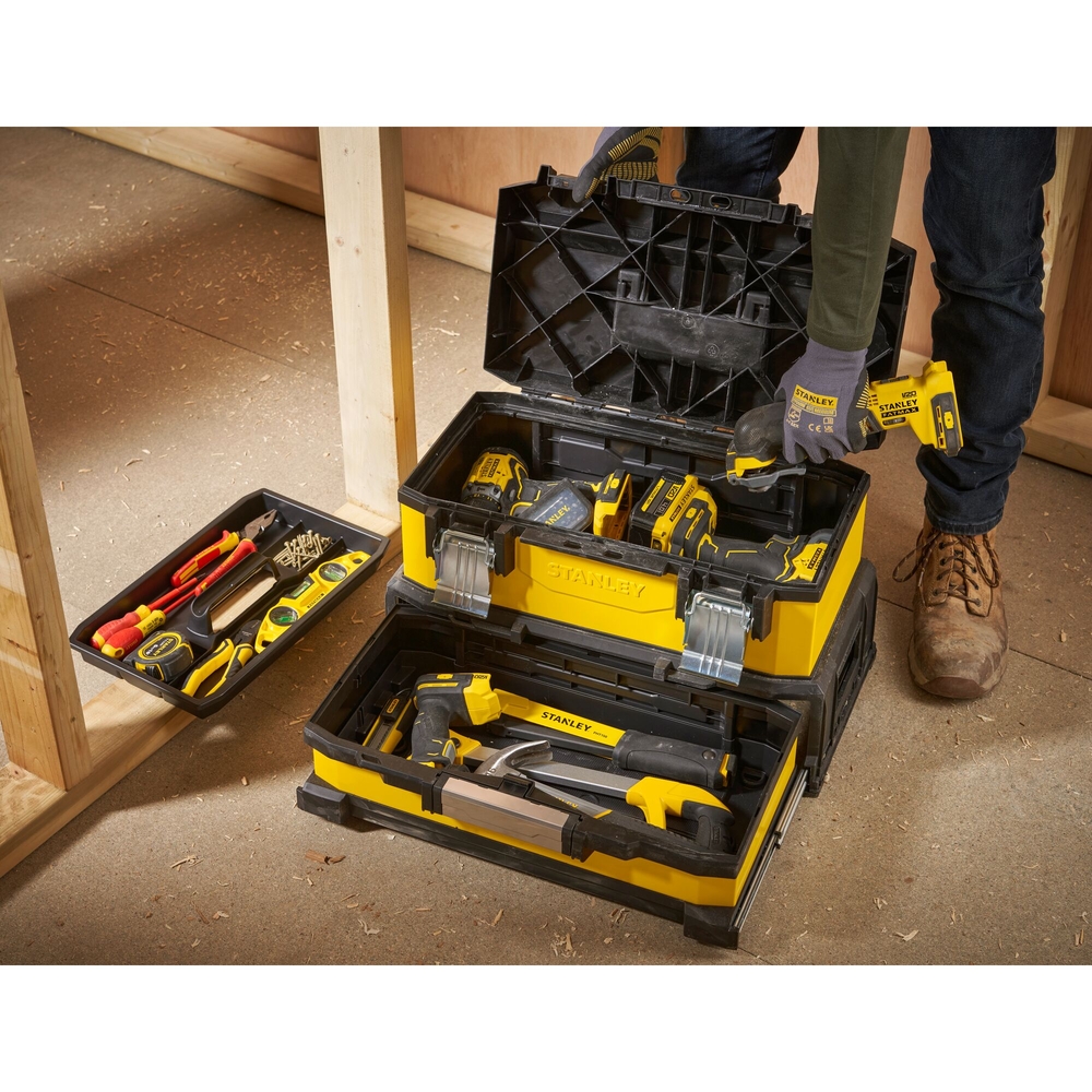 Boite à outils à tiroir bi-matière jaune 51 cm - 1-95-829 - STANLEY