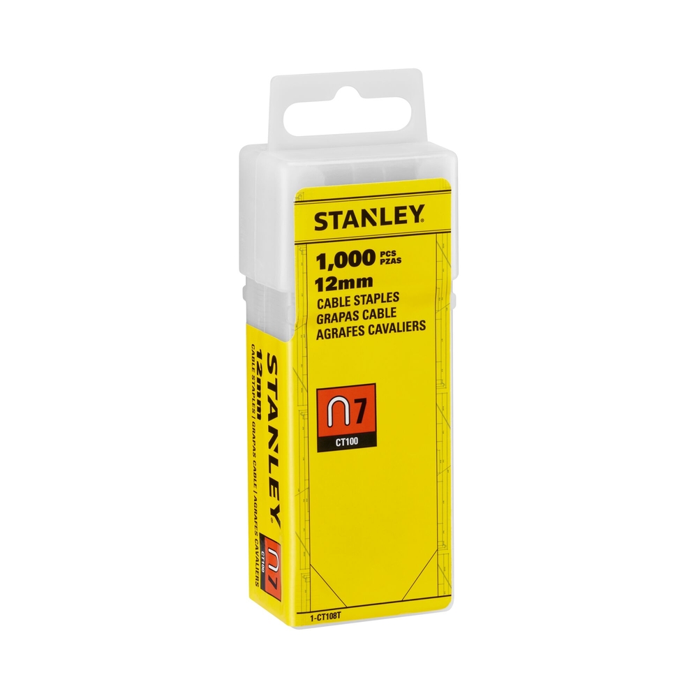 Agrafes cavaliers 12 mm type 7 - boite de 1000 pièces - 1-CT108T - STANLEY