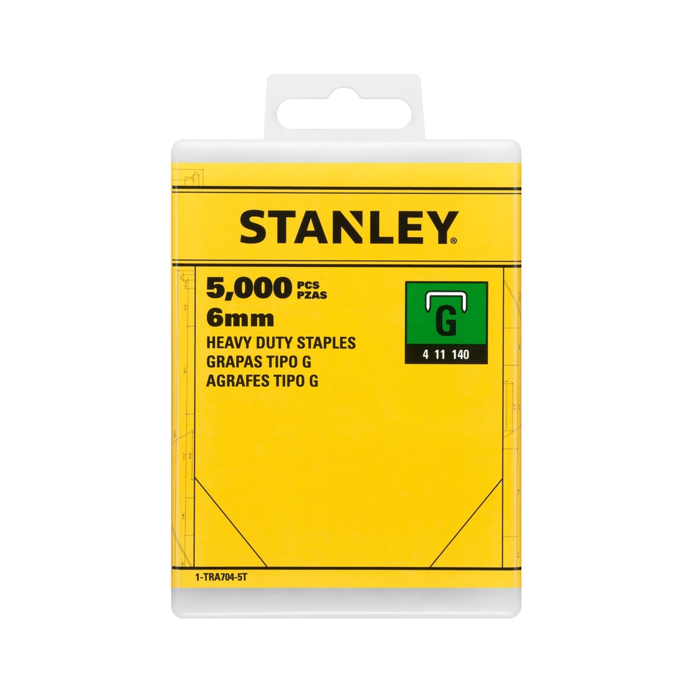 Agrafes 6 mm type G - boite de 5000 pièces - 1-TRA704-5T - STANLEY