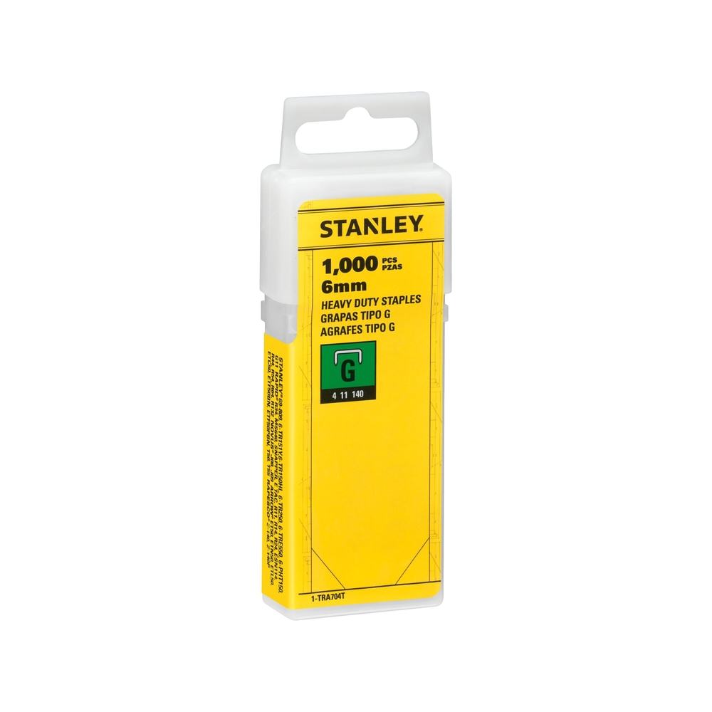 Agrafes 6 mm type G - boite de 1000 pièces - 1-TRA704T - STANLEY