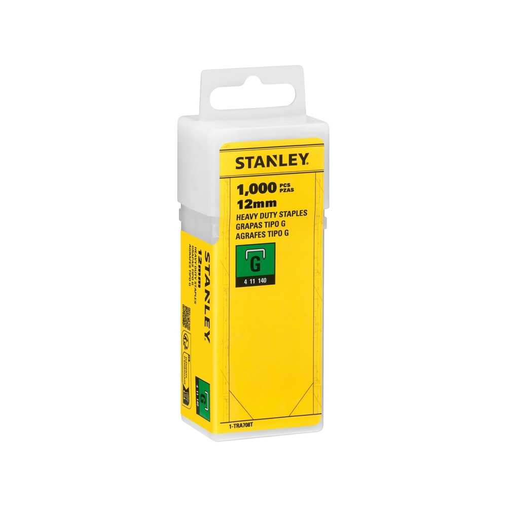Agrafes 12 mm type G - boite de 1000 pièces - 1-TRA708T - STANLEY