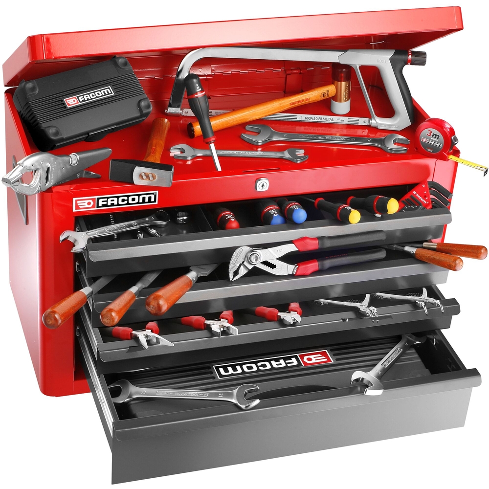 Sélection mécanicien 165 outils + coffre 4 tiroirs - FACOM - 2074.M130A