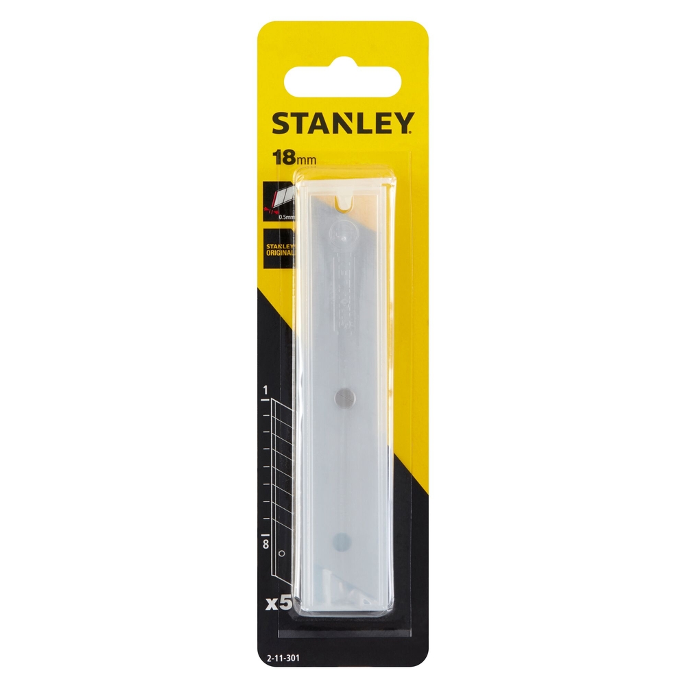 Lames de cutter 18 mm - distributeur de 5 lames - 2-11-301 - STANLEY