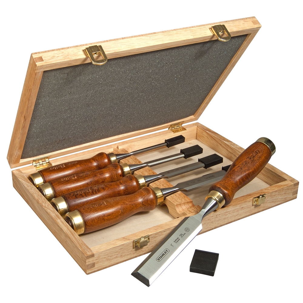 Ciseaux à bois manche bois - coffret de 5 pièces - 2-16-217 - STANLEY