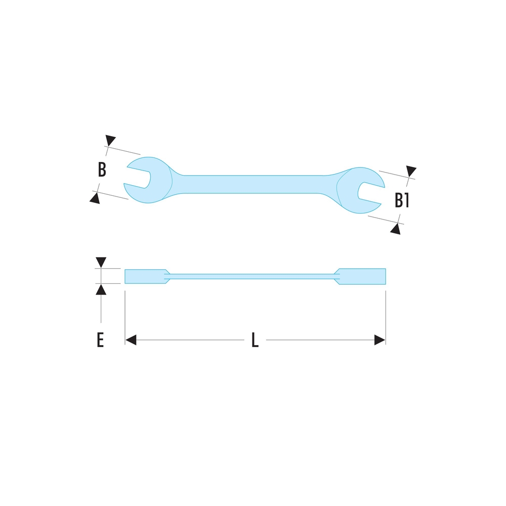 Clé à fourche micromécanique tête inclinée 15° - 10x11 mm - FACOM - 22.10X11