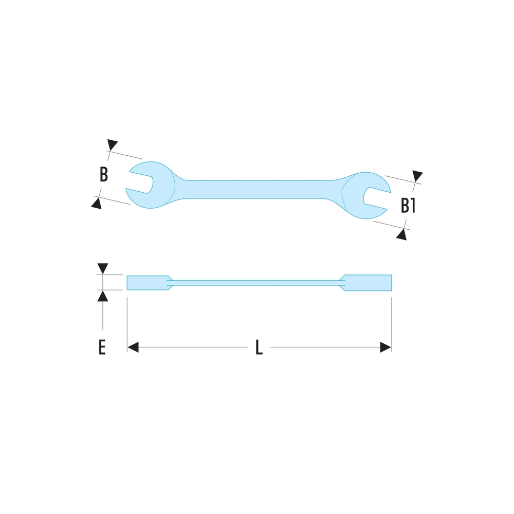 Clé à fourche micromécanique tête inclinée 15° - 12x13 mm - FACOM - 22.12X13