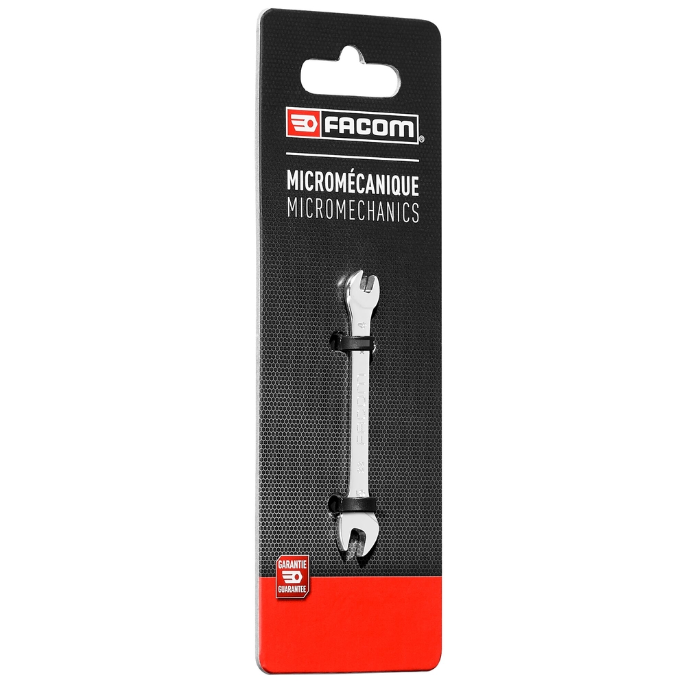 Clé à fourche micromécanique tête inclinée 15° 3,2 x 5,5 mm - FACOM - 22.3.2X5.5