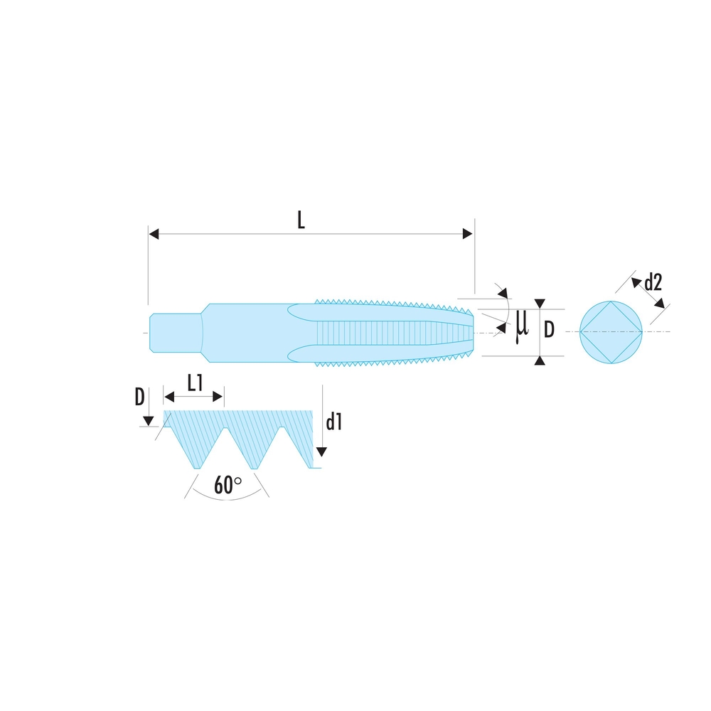 Jeu de 2 tarauds standards M10 x 1,5 mm ébaucheur et finisseur - FACOM - 227.10X150T2