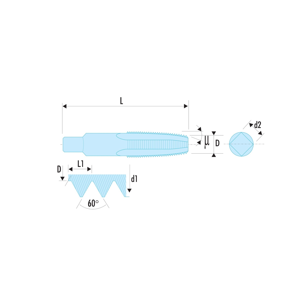 Jeu de 3 tarauds standards M14 x 2 mm ébaucheur - FACOM - 227.14X200T3