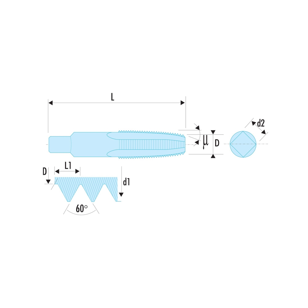 Jeu de 2 tarauds standards M4 x 0,7 mm ébaucheur et finisseur - FACOM - 227.4X70T2