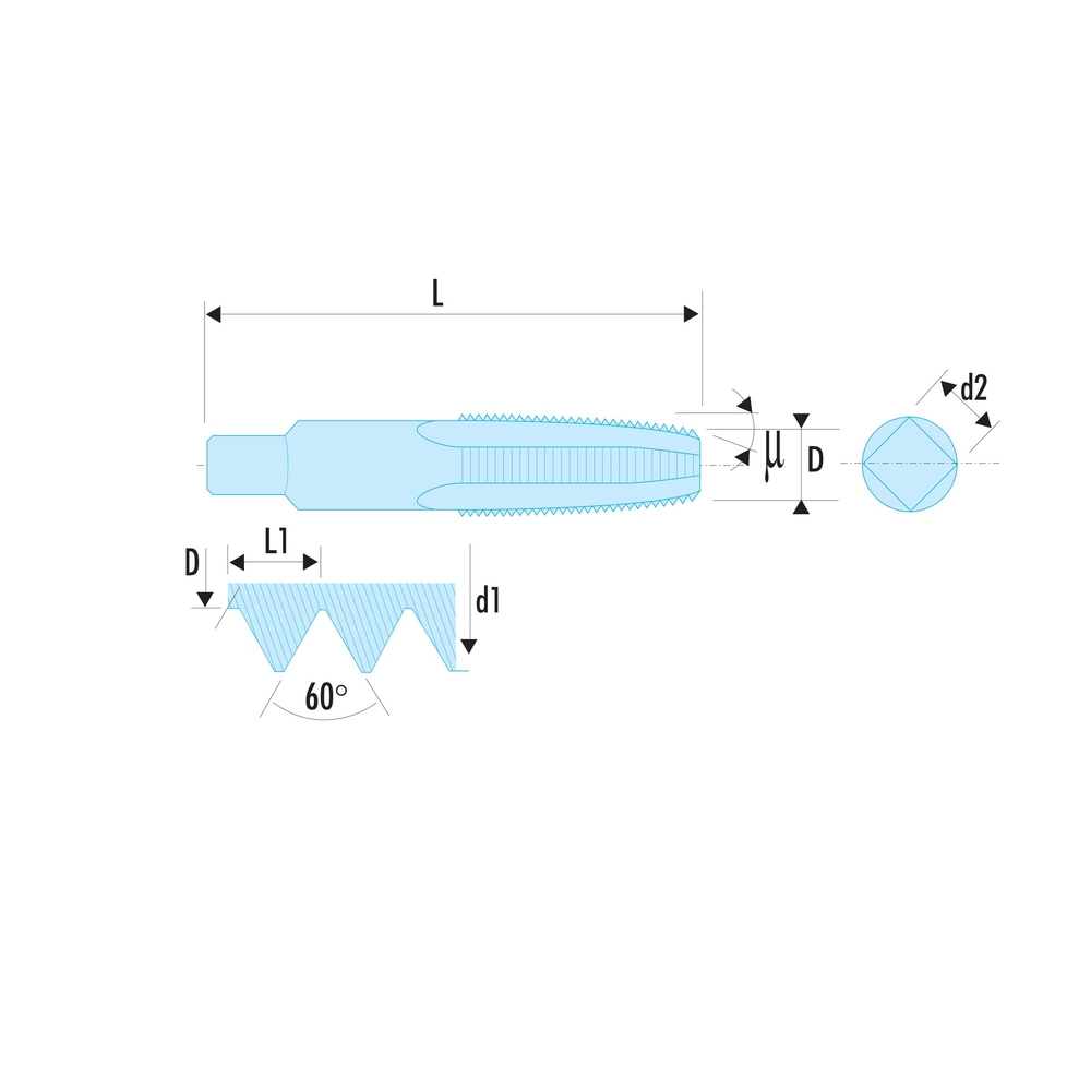 Jeu de 3 tarauds standards, M4 x 0,7 mm ébaucheur intermédiaire et finisseur - FACOM - 227.4X70T3
