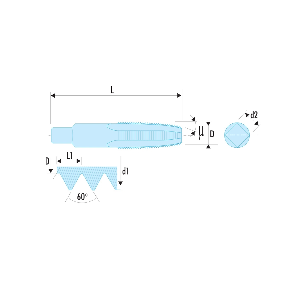 Jeu de 2 tarauds standards M5 x 0,8 mm ébaucheur et finisseur - FACOM - 227.5X80T2