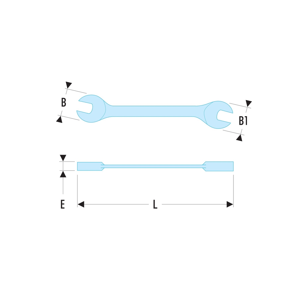 Clé à fourche 8x9 mm - FACOM - 22.8X9