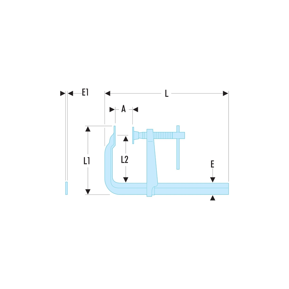 Serre-joint à vis 6500n 200mm - FACOM - 274.200
