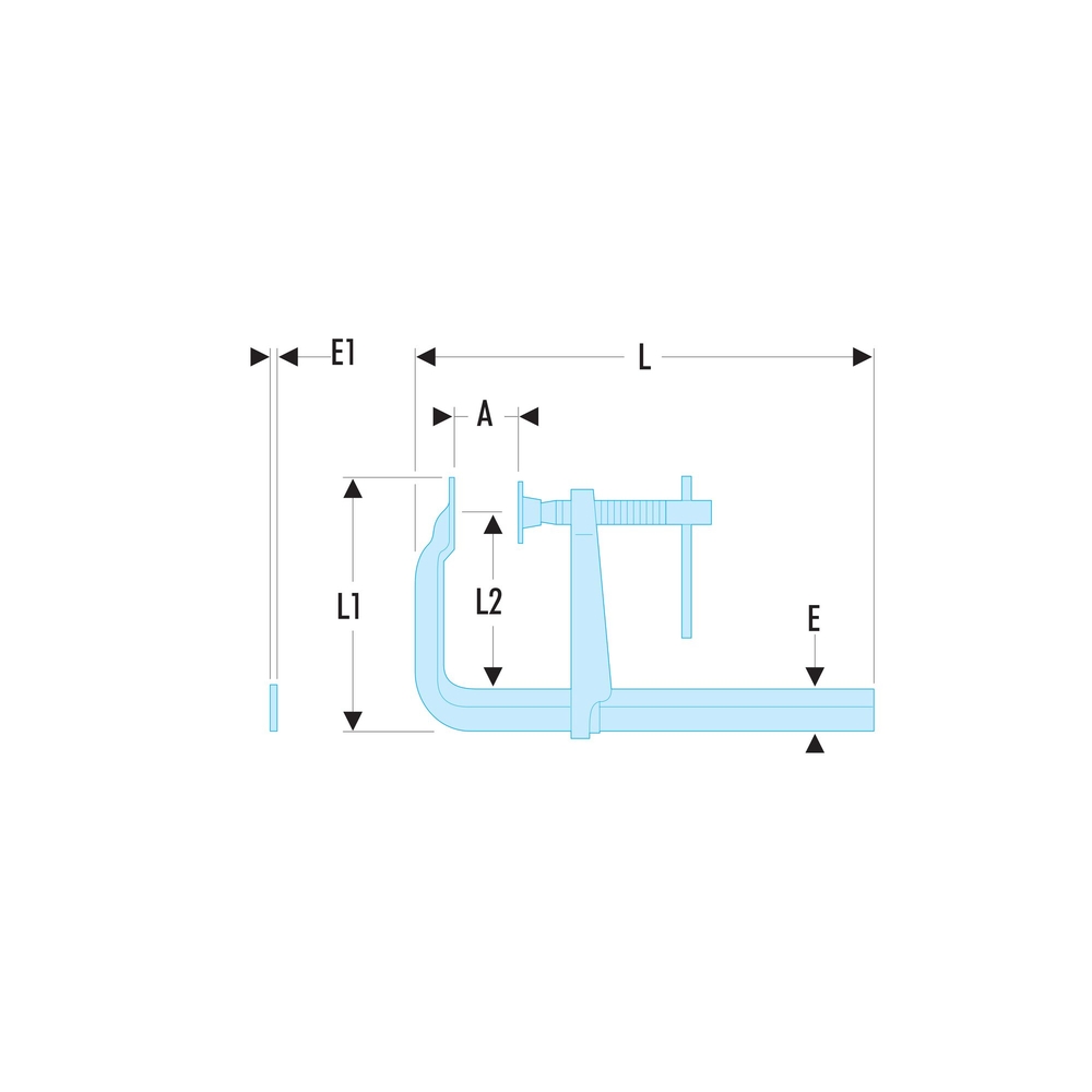 Serre-joint à vis 6500n 400mm - FACOM - 274.400