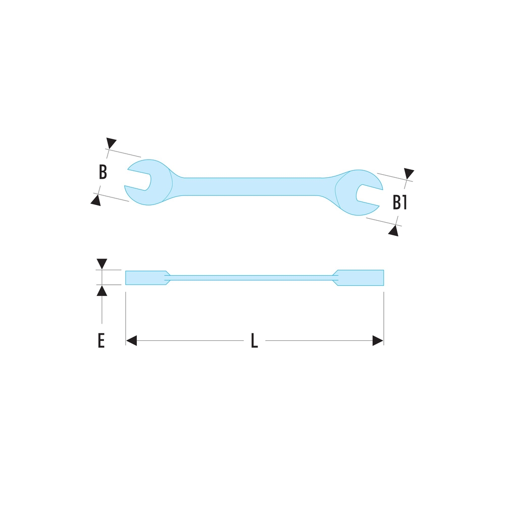 Clé à fourche plate 8x9 mm - FACOM - 31.8X9