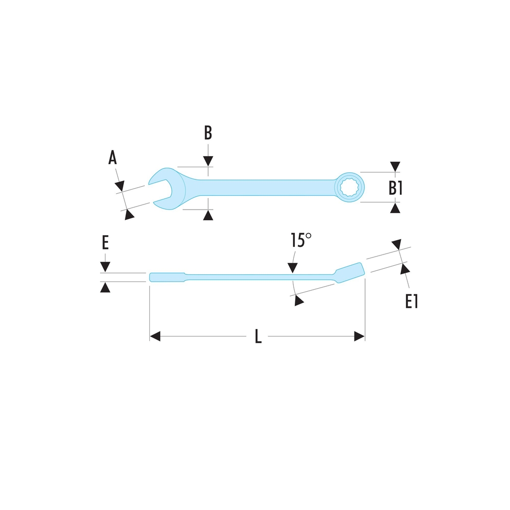 Clé mixte courte 12pans 11/32' - FACOM - 39.11/32