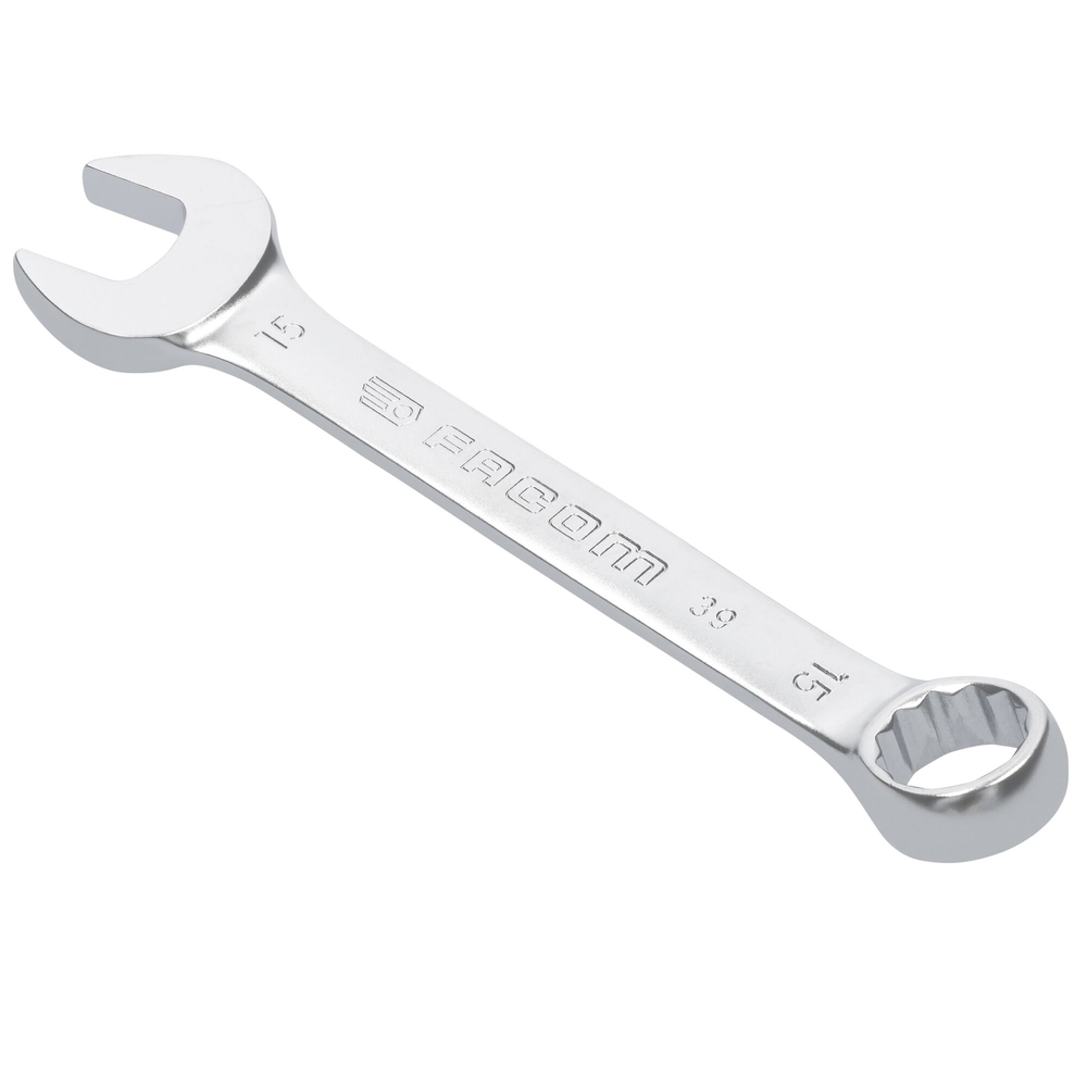 Clé mixte courte métrique 12 pans 15 mm - Par 5 - FACOM - 39.15