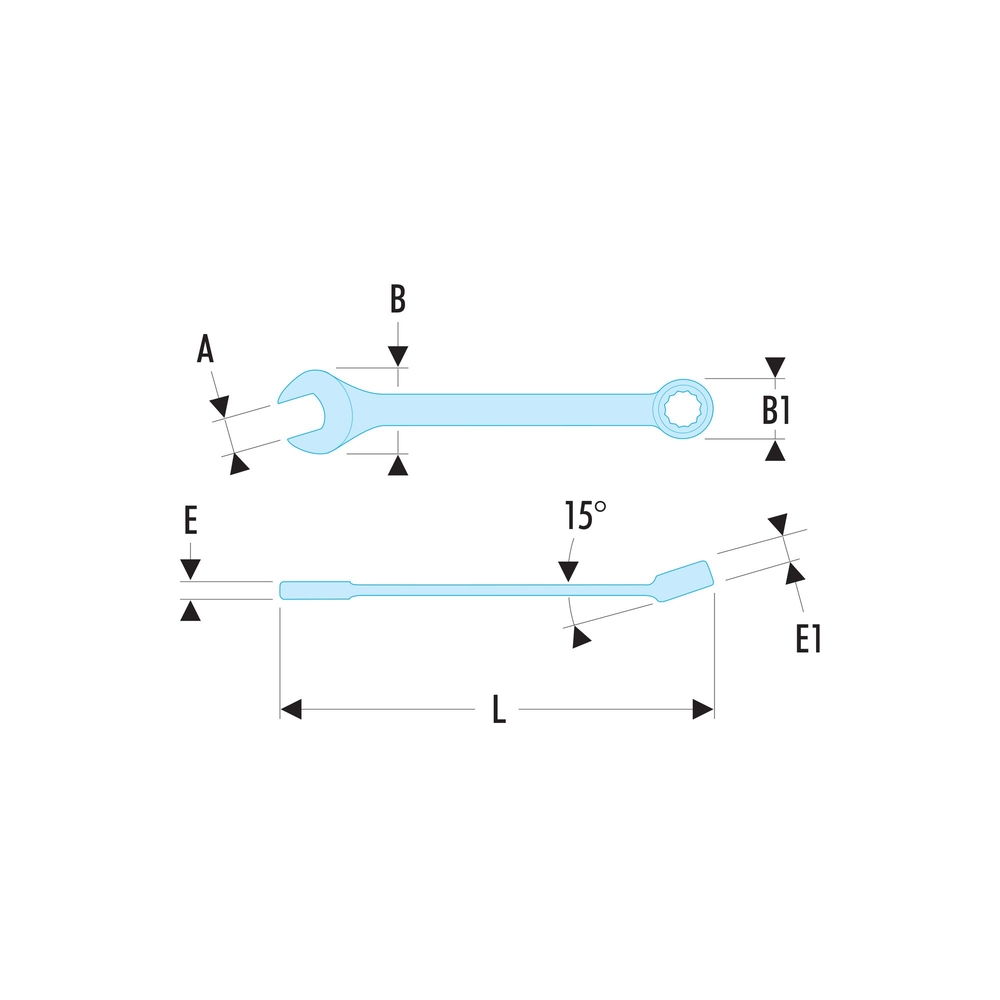 Clé mixte courte 1/8' - FACOM - 39.1/8H
