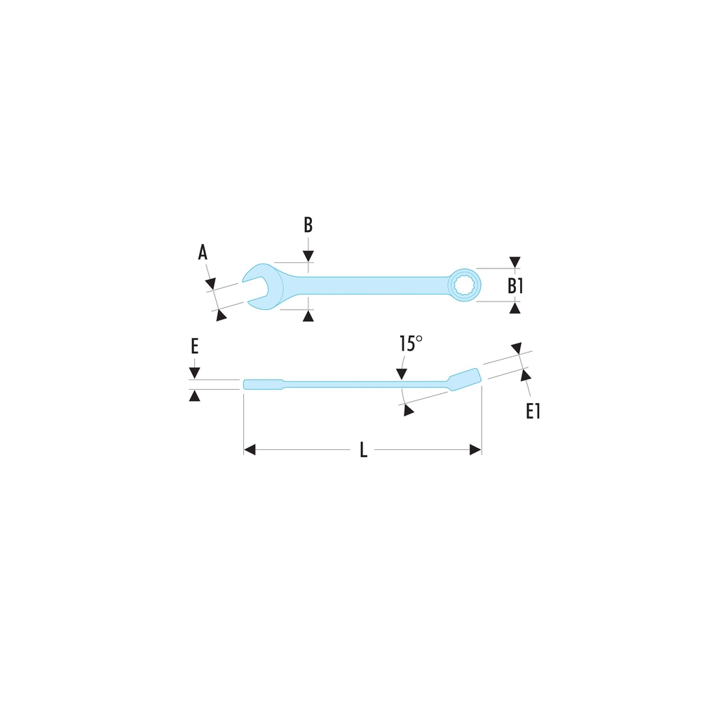 Clé mixte courte 6 pans 5,5 mm - FACOM - 39.5.5H