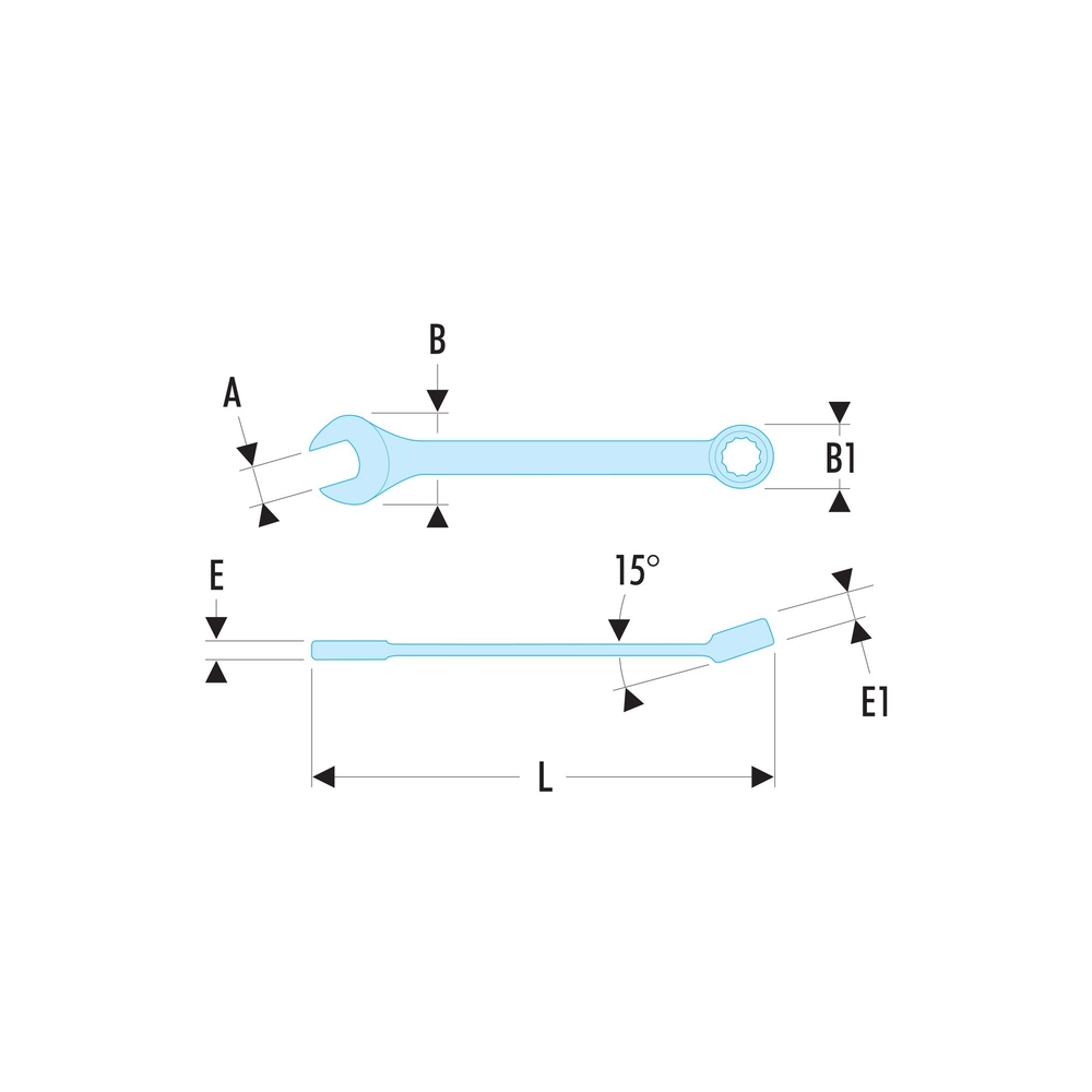Clé mixte courte 12 pans 5/8' - FACOM - 39.5/8