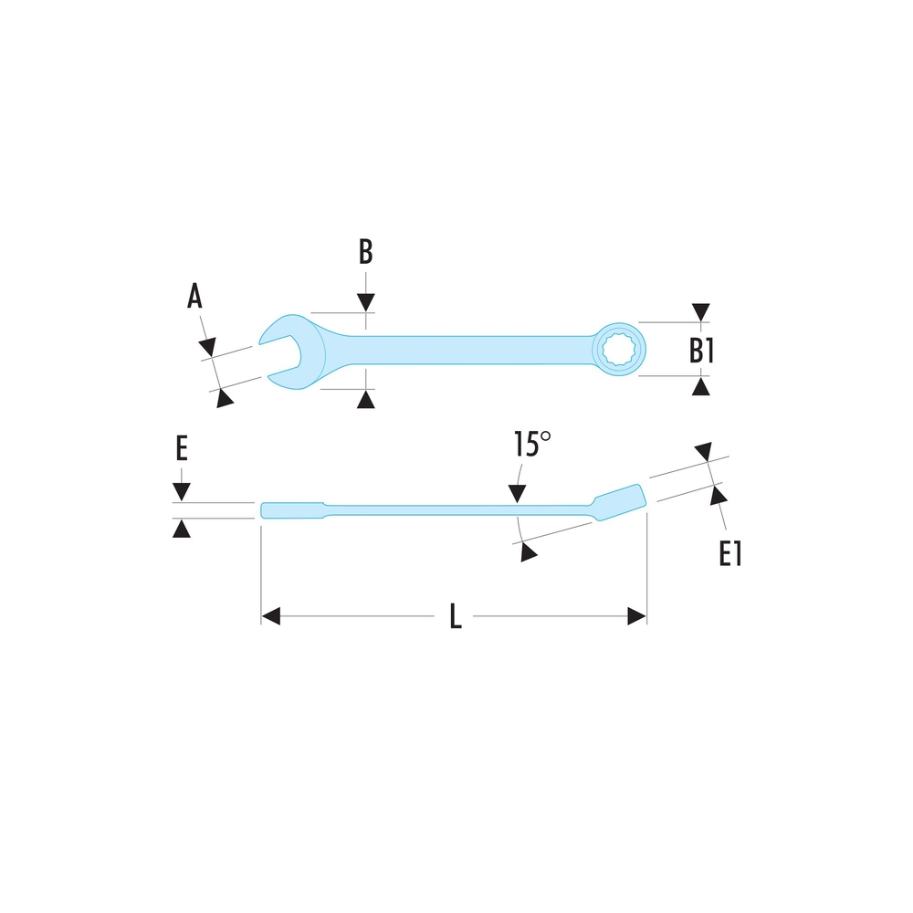 Clé mixte longue 19 mm - FACOM - 40.19LA