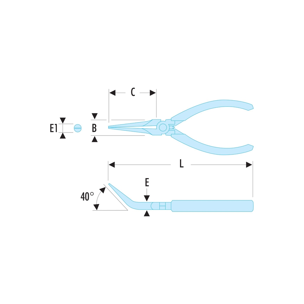 Pince bec extra-long incurvé Micro-Tech - FACOM - 403.MT