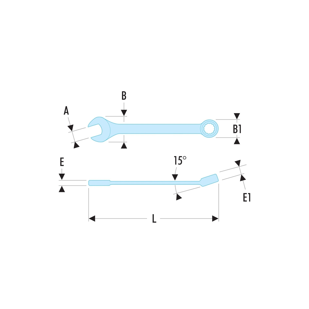 Clé mixte longue 55mm - FACOM - 40.55LA