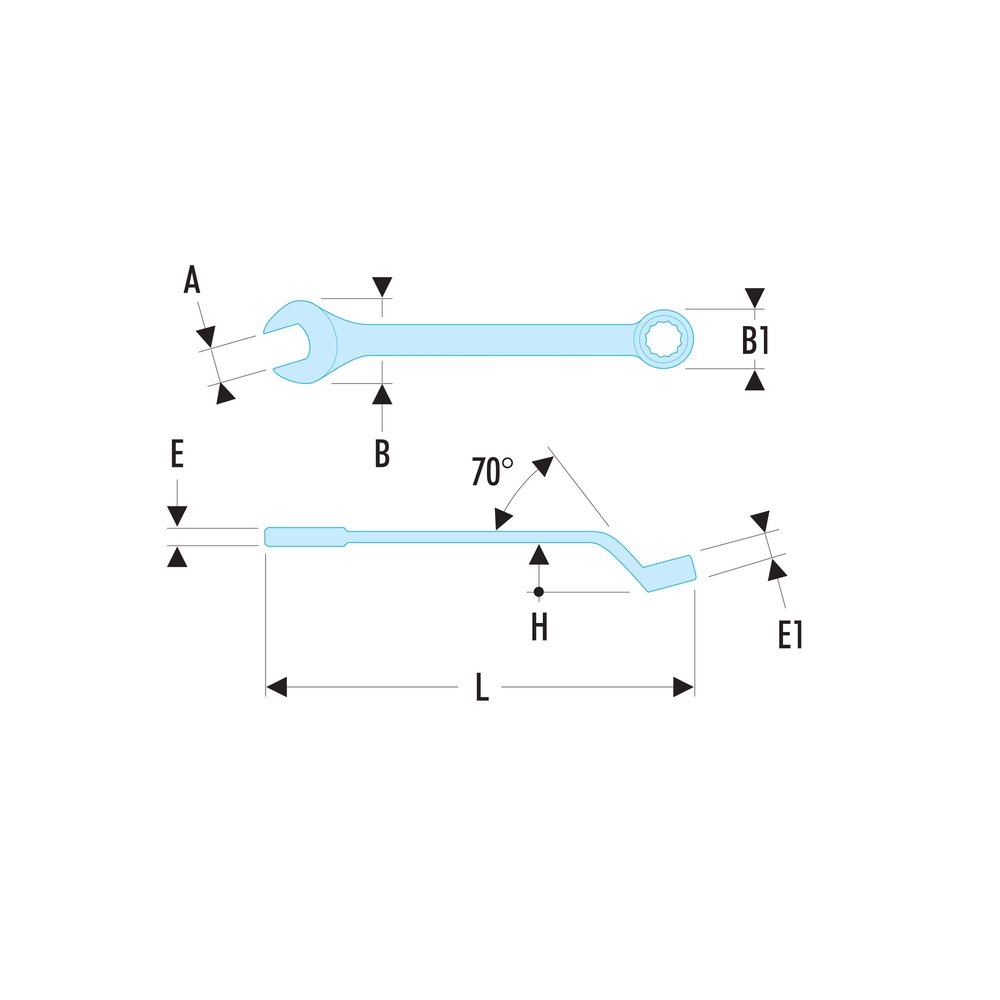 Clé mixte contrecoudée 10 mm - FACOM - 41.10