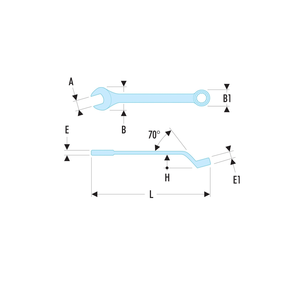 Clé mixte contrecoudée 11 mm - FACOM - 41.11