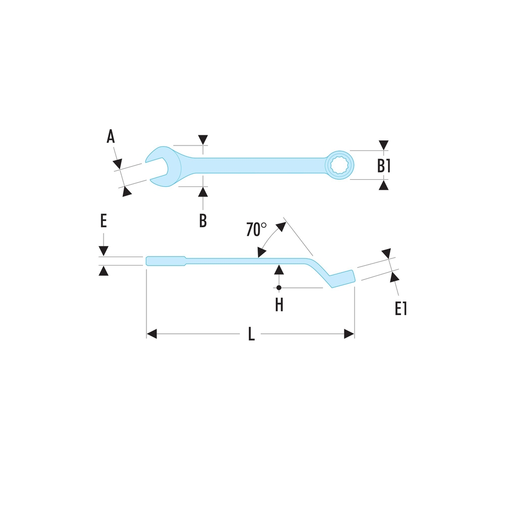 Clé mixte contrecoudée 12 mm - FACOM - 41.12