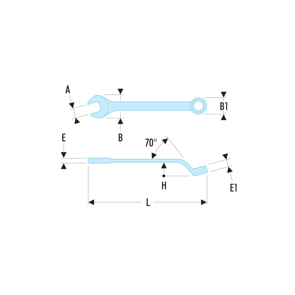 Clé mixte contrecoudée 13 mm - FACOM - 41.13