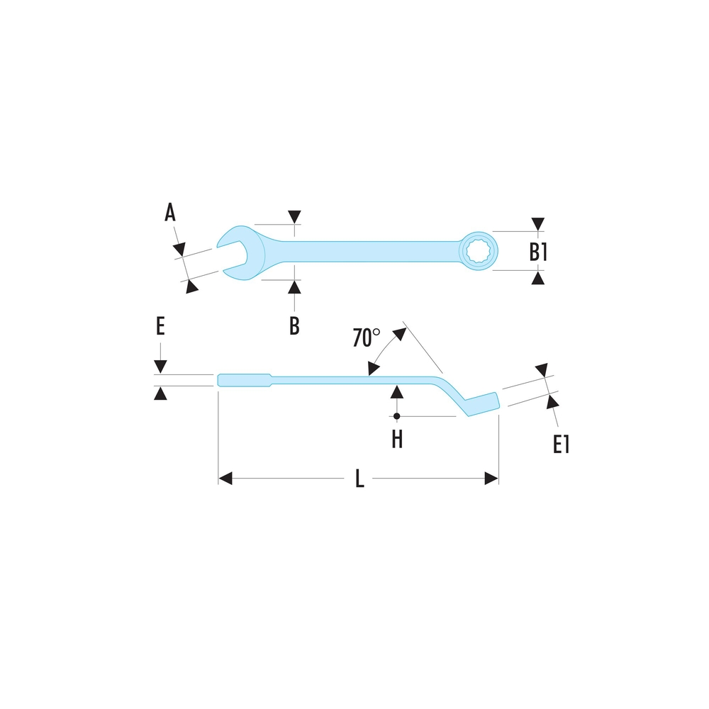 Clé mixte contrecoudée 14 mm - FACOM - 41.14