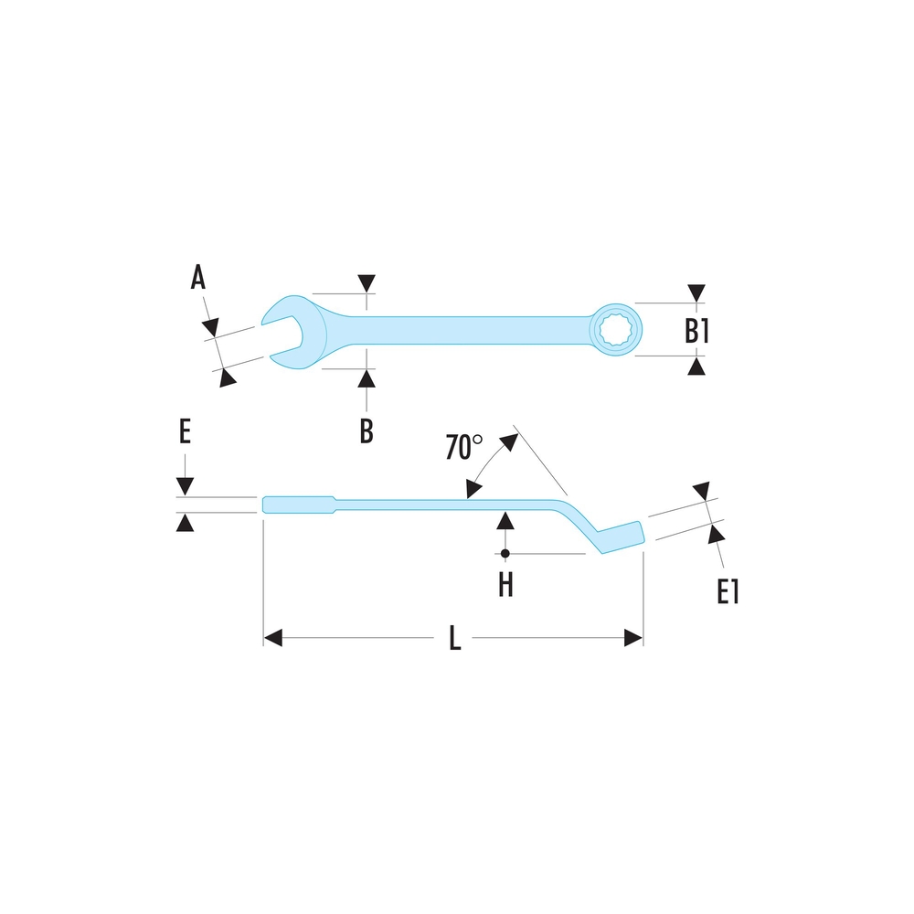 Clé mixte contrecoudée 15 mm - FACOM - 41.15