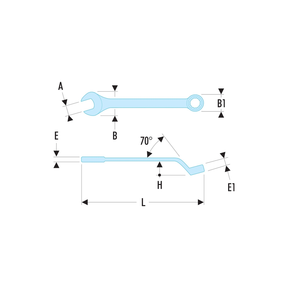 Clé mixte contrecoudée 16 mm - FACOM - 41.16