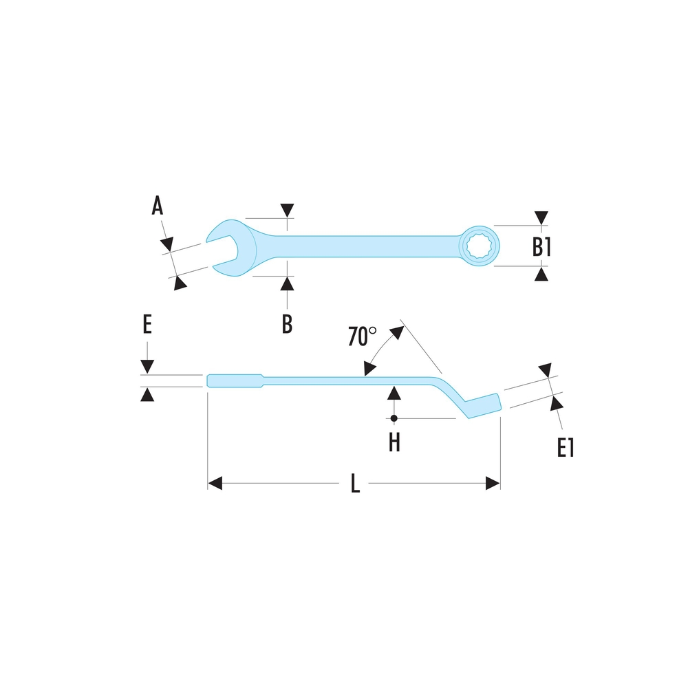 Clé mixte contrecoudée 17 mm - FACOM - 41.17