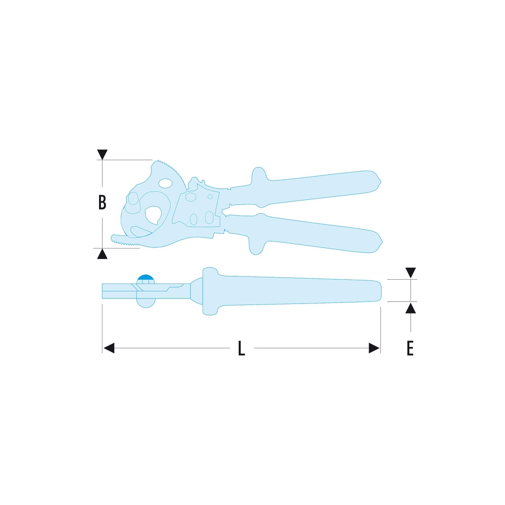 Coupe-câbles à cliquet isolé 1000 V série VSE capacité 52 mm - FACOM - 414.52AVSE
