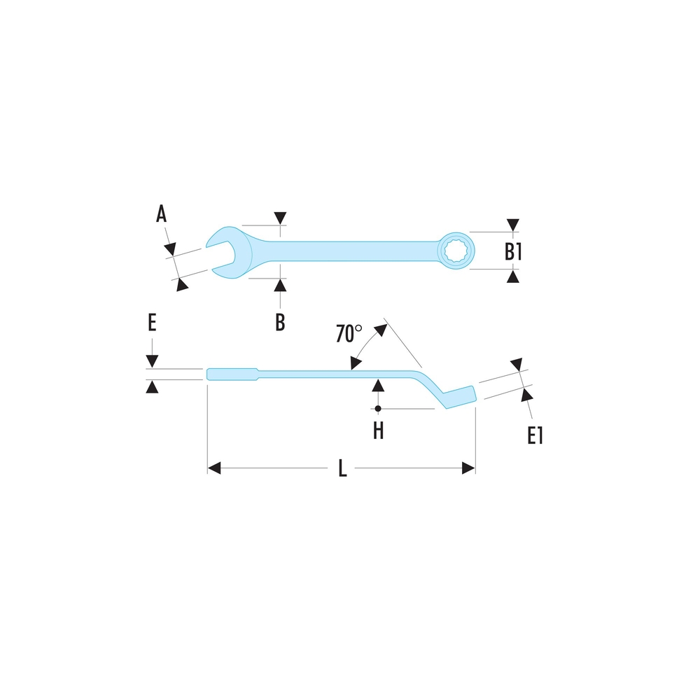 Clé mixte contrecoudée 6 mm - FACOM - 41.6