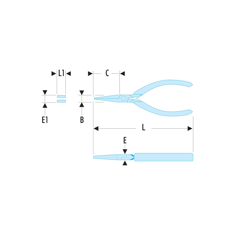 Pince becs plats longs Micro-Tech - Par 5 - FACOM - 421.MT