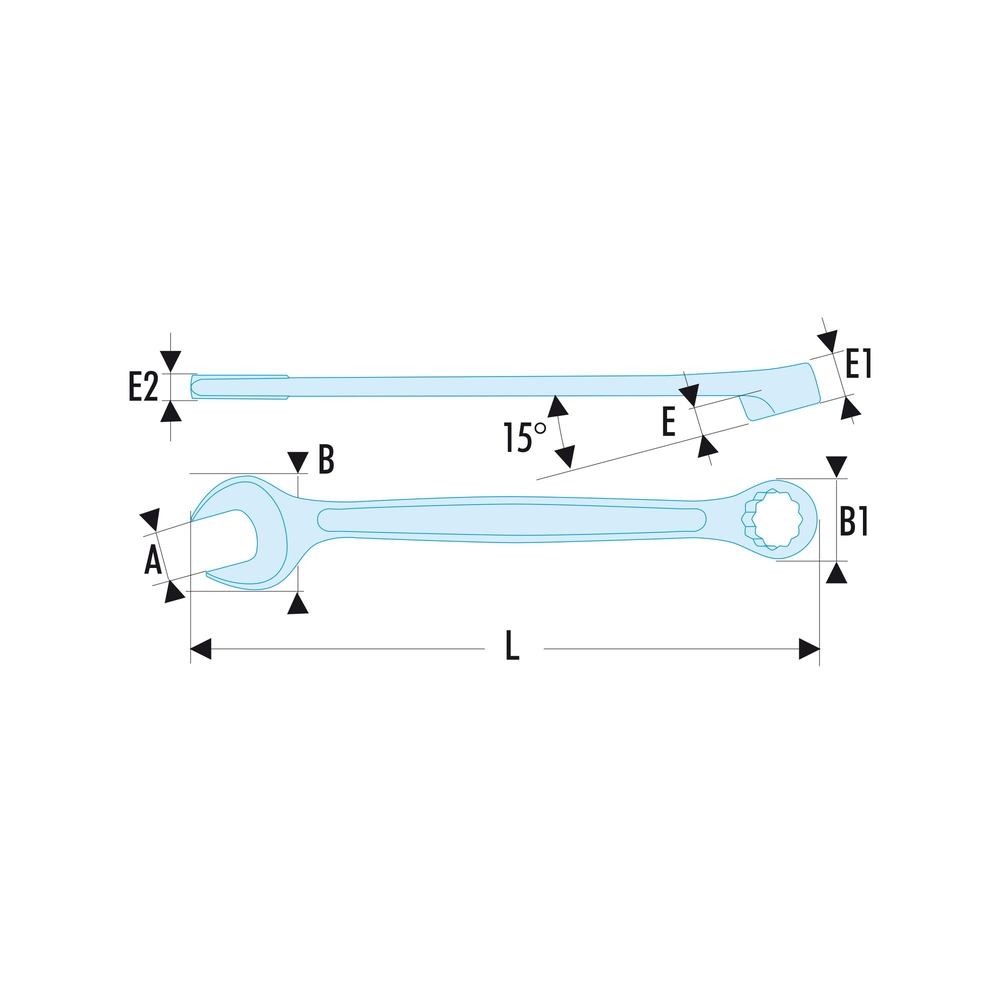 Clé mixte métrique OGV 12 mm - Par 10 - FACOM - 440.12