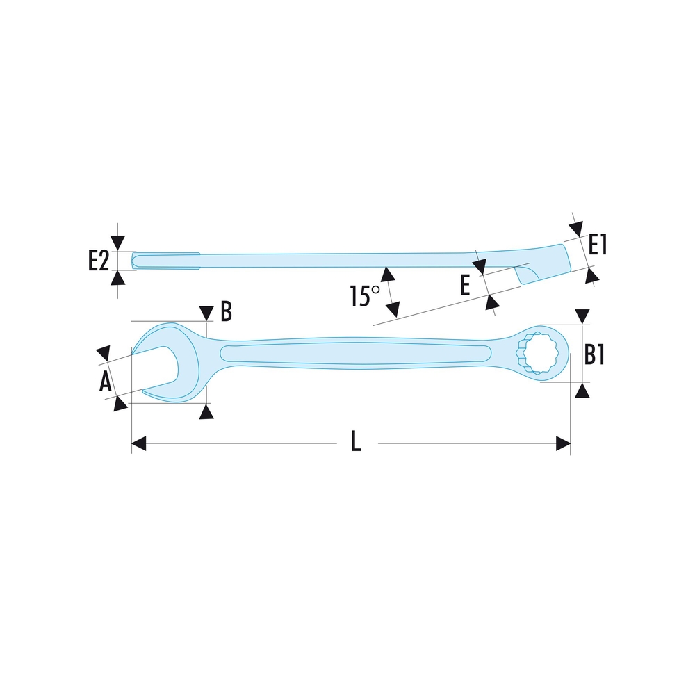 Clé mixte métrique OGV 18 mm - Par 10 - FACOM - 440.18