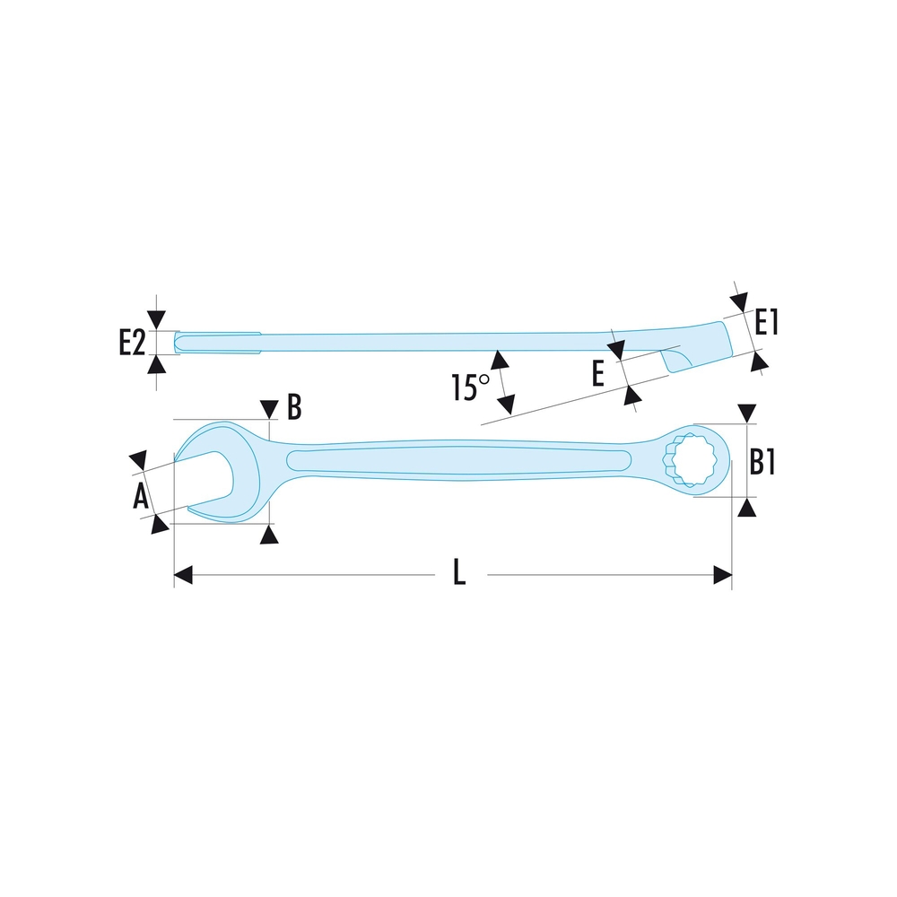 Clé mixte métrique OGV 22 mm - Par 10 - FACOM - 440.22