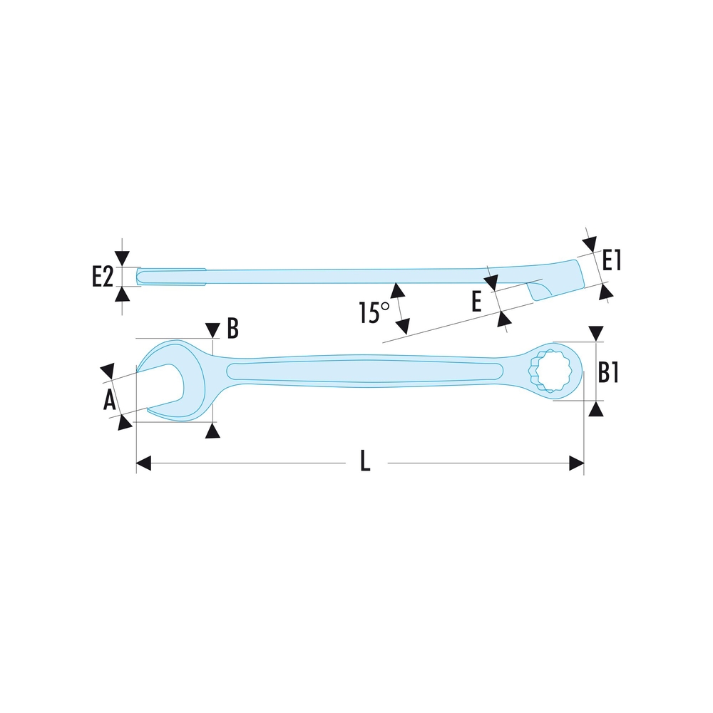 Clé mixte métrique OGV 24 mm - Par 10 - FACOM - 440.24