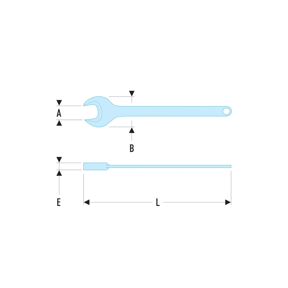 Clé à fourche simple 38 mm - FACOM - 45.38