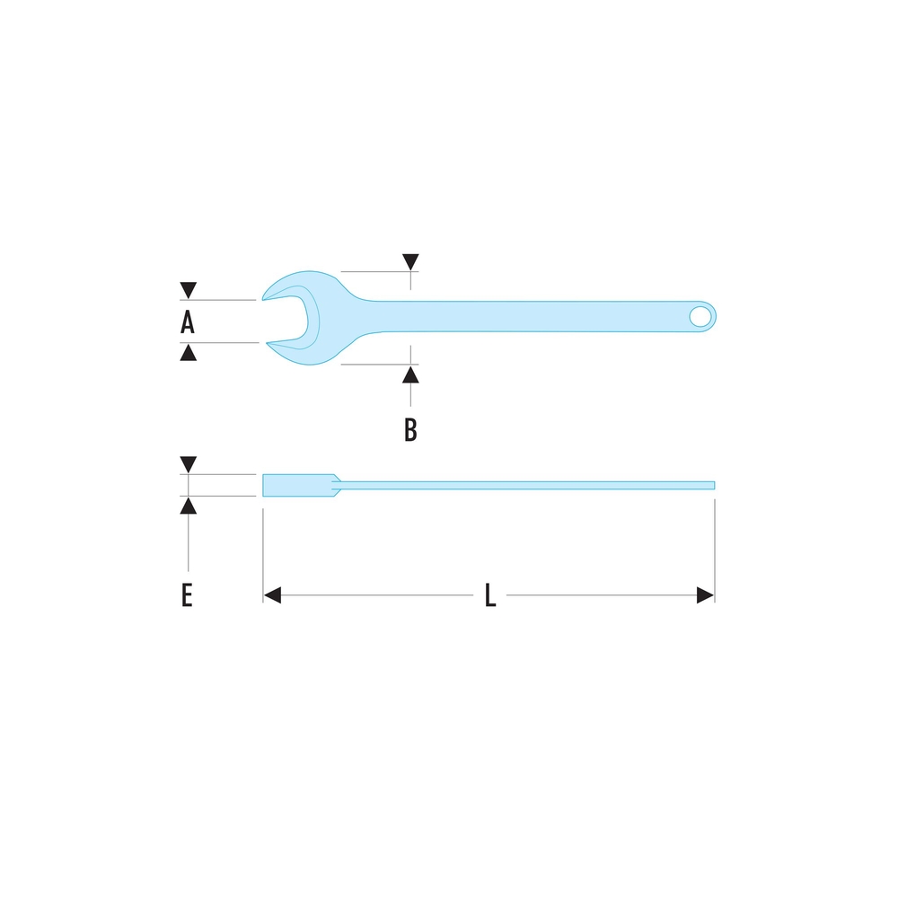 Clé à fourche simple 50 mm - FACOM - 45.50