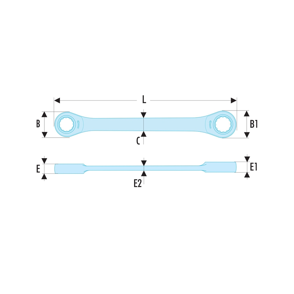 Clé à cliquet E10 x E12 - Par 5 - FACOM - 464TX.10X12