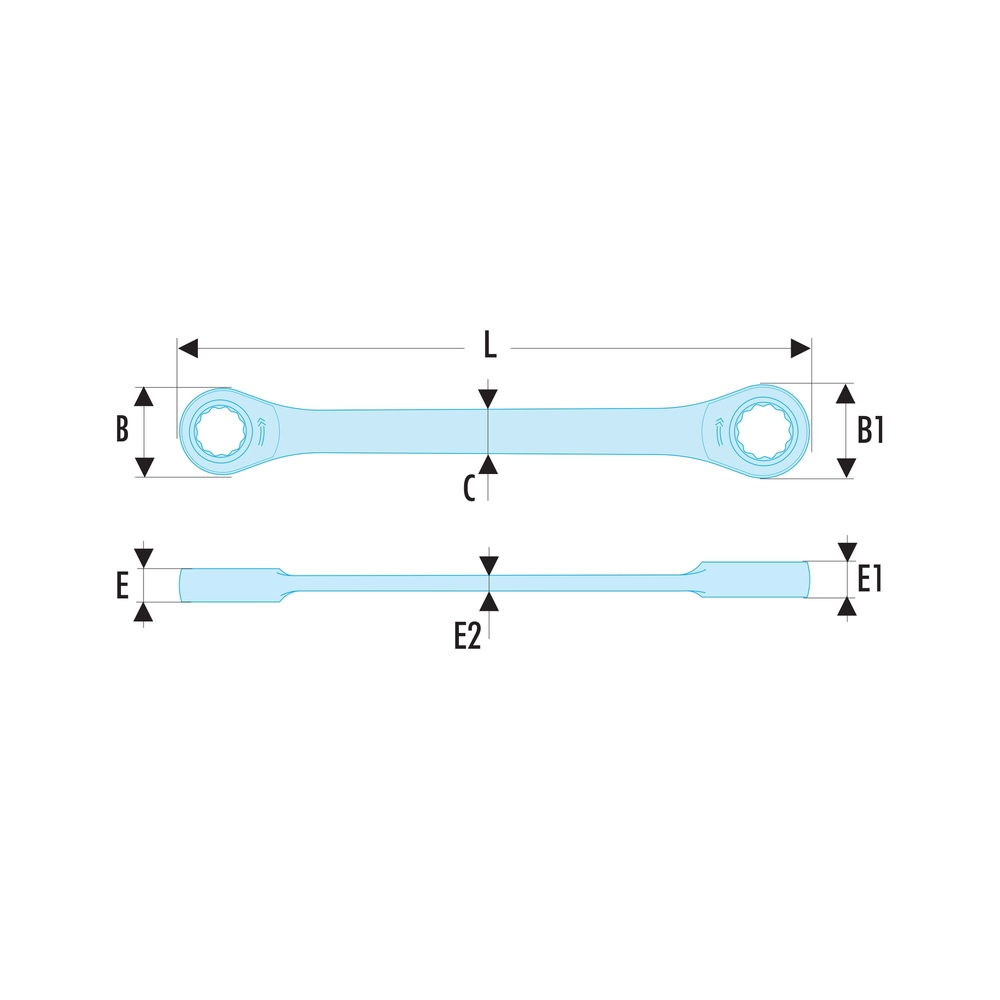 Clé à cliquet E14 x E18 - Par 5 - FACOM - 464TX.14X18